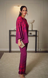 Sylvie - Contemporary Short Shirt with Trendy Prints and Matching Trousers